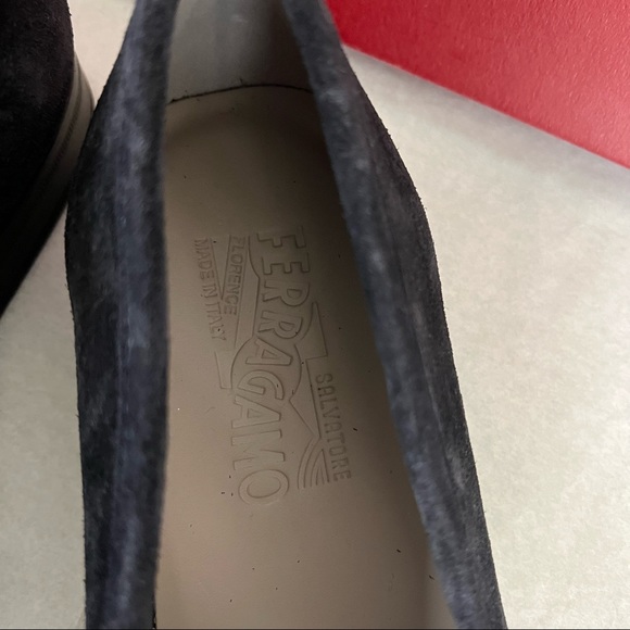 Salvatore Ferragamo Adam Suede Loafers in Dark Blue - Picture 3 of 11